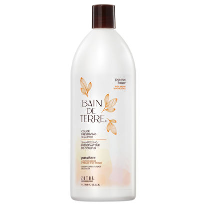 Picture of Bain de Terre Passion Flower Color Preserving Shampoo, for Vibrant Color & Protection from Fading, with Argan & Monoi Oils, Paraben-free, Vegan, 33.8 Fl Oz