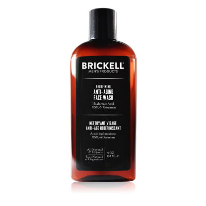 Picture of Brickell Men's Redefining Anti-Aging Face Wash For Men, Natural and Organic, Foaming Gel Face Wash Firms & Plumps Skin to Reduce Signs of Aging (Scented, 4 oz)