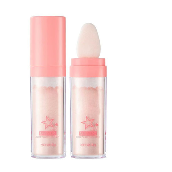 Picture of PAQIMAN Glitter Powder Highlighter Makeup,Body Brightens the Natural and Face Blusher Patting Powder Highlighter Makeup Beauty Glitter.(02# Fairy pink)