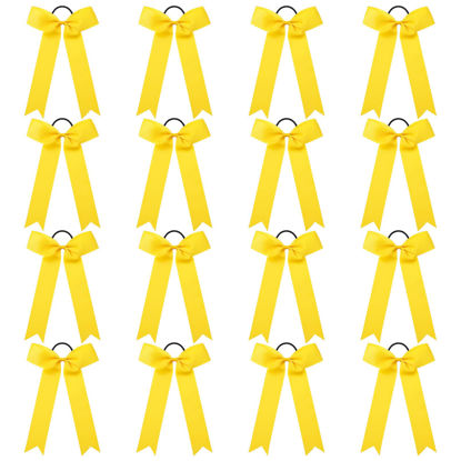 Picture of DEEKA 16 PCS Hair Accessory - Collegiate Style Cheer Bows for Girls Teens Softball Cheerleader Sports - Yellow