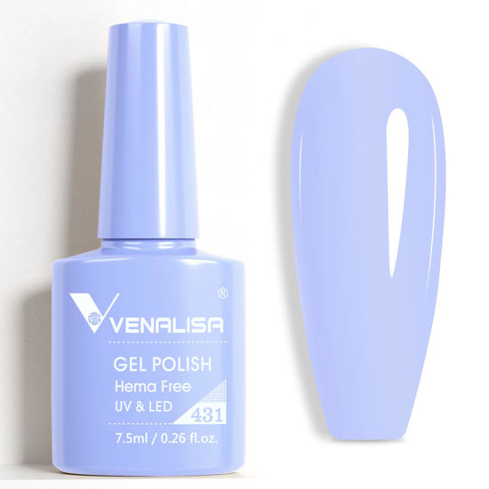 Picture of VENALISA Blue Gel Nail Polish 1 Pcs Light Blue Color Gel Polish Soak Off UV Gel DIY at Home Manicure Salon Nail Art For Girls Women