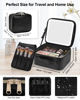 Picture of Chomeiu Makeup Bag with LED Mirror, Travel Makeup Case for Women and Makeup Artists Cosmetic Organizer Large Make Up Bags with Light Up Mirror, 3 Color Lights, Adjustable Dividers, Crocodile Pattern