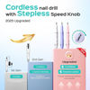 Picture of Cordless Electric Nail Drill File: COSLUS Nail Drill Machine with Stepless Speed Knob for Acrylic Gel Dip Powder Polish, Professional Portable Manicure Pedicure Kit Rechargeable for Home Salon Use