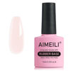 Picture of AIMEILI Hema Free Rubber Base Gel For Nails, Soak Off U V LED Clear Sheer Gel Nail Polish, 4 in 1 Nail Strengthen/Enhance/Base Coat/Color Gel Polish - (442) 10ml