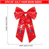 Picture of 4th of July Hair Bows for Women Fourth Of July Hair Accessories Outfits Silky Satin Red White and Blue Hair Bows American Flag Star Patriotic Hair Ribbon Bow Clips Gifts Party Favors (Red 5)