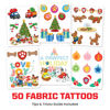 Picture of Savvi - Paw Patrol Ugly Sweater Kit, 33 Fabric Temporary Tattoos: Gifts for Kids Ages 6+, Holiday Tattoo, Made in the USA [6 Sheets, 33 Count]