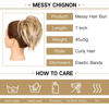 Picture of HMD Tousled Updo Messy Bun Hairpiece Hair Extension Ponytail with Elastic Rubber Band Updo Ponytail Hairpiece Synthetic Hair Extensions Scrunchies Ponytail Hairpieces for Women