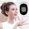 Picture of RC ROCHE ORNAMENT 6 Pcs Womens Square Strong Grip Secure Hold Inner Teeth Styling Plastic Comfortable Curve No Slip Beauty Accessory Girls Ladies Claw Clamp Clip, Large Black