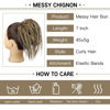 Picture of HMD Tousled Updo Messy Bun Hairpiece Hair Extension Ponytail with Elastic Rubber Band Updo Ponytail Hairpiece Synthetic Hair Extensions Scrunchies Ponytail Hairpieces for Women