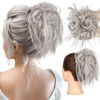 Picture of HMD Tousled Updo Messy Bun Hairpiece Hair Extension Ponytail with Elastic Rubber Band Updo Ponytail Hairpiece Synthetic Hair Extensions Scrunchies Ponytail Hairpieces for Women
