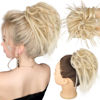Picture of HMD Tousled Updo Messy Bun Hairpiece Hair Extension Ponytail with Elastic Rubber Band Updo Ponytail Hairpiece Synthetic Hair Extensions Scrunchies Ponytail Hairpieces for Women(22A/60A)