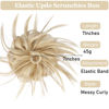 Picture of HMD Tousled Updo Messy Bun Hairpiece Hair Extension Ponytail with Elastic Rubber Band Updo Ponytail Hairpiece Synthetic Hair Extensions Scrunchies Ponytail Hairpieces for Women(22A/60A)