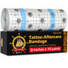 Picture of AZEN Tattoo Aftercare Bandage, 8"x 10 Yard, Tattoo Waterproof Bandage, Second Skin Tattoo Cover up Tape, Tattoo Healing Wrap, Tattoo Wrap, Tattoo Tape, Tattoo Supplies