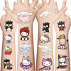 Picture of 10 Sheets Sanrio Temporary Tattoos for Kids, Hellokitty Birthday Party Favors, Kuromi Melody Cinnamoroll Cartoon Sticker Gifts for Girl Boys Home Activity Class Prizes Carnival Christmas Rewards