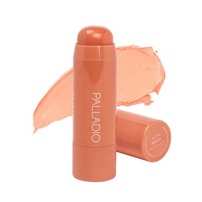 Picture of Palladio I'm Blushing 2-in-1 Cheek and Lip Tint, Buildable Lightweight Cream Blush, Sheer Multi Stick Hydrating formula, All day wear, Easy Application, Shimmery, Blends Perfectly onto Skin, Peach