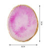 Picture of 2 Pcs Resin Nail Art Palette, Nail Art Painting Mixed Color Palettes Gold Edge Nail Holder Nail Art Display Board (Purple, White)