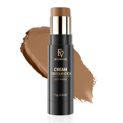Picture of FV Cream Contour Stick, Highly Pigmented & Blendable Contour Bronzer Stick, Long Lasting & Waterproof Contouring Stick for a Naturally Sculpted Look, Beginner Friendly, 04 Light Amber