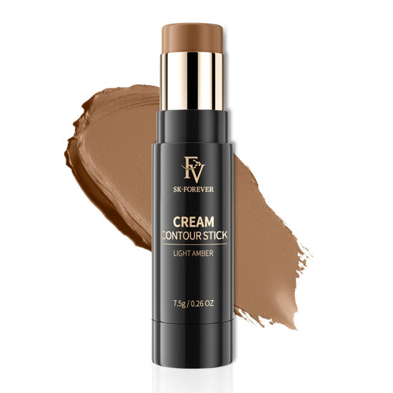 Picture of FV Cream Contour Stick, Highly Pigmented & Blendable Contour Bronzer Stick, Long Lasting & Waterproof Contouring Stick for a Naturally Sculpted Look, Beginner Friendly, 04 Light Amber