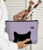 Picture of BARPERY Cat Makeup Bag, Cute Makeup Bag, Cat Gifts for Cat Lovers Women, Black Cat Gifts, Hi Black Cat Kitty Cosmetic Bag, Cat Makeup Pouch, Cat Stuff for Cat Lovers (Retro Stripes)