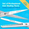 Picture of Equinox Professional Hair Cutting Scissors Set - Blending Shears for Hair Cutting Set includes Rat Tail Comb - 6.5” - Barber Scissors Kit for Men and Women - Blending Scissors for Cutting Hair