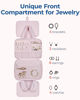 Picture of BAGSMART Travel Toiletry Bag with Jewelry Organizer, Hanging Travel Bag for Toiletries, Puffy Makeup Cosmetic Bag Organizer, Carry-on Travel Accessories Essentials, Pink-M