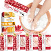 Picture of nbc BeautiLab Pedicure Kit Foot Soak Set: Bubble Salt, Sugar Scrub, Massage Mask, Massage Lotion in a Box, 4 Step Foot Spa Kit for Dry Feet,Tired Feet（3 Set Pomegranate)
