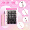 Picture of FADLASH DIY Lash Extension Kit Individual Lashes Cluster D Curl Eyelash Extension Kit D Curl Lash Clusters Lash Applicator Tool for Self Application at Home(KIT 80D-D-12-18mm)