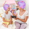 Picture of Basumee Microfiber Hair Towel Wrap for Kids 2 Pack Rapid Drying Hair Towel with Button Hair Turbans for Wet Hair Wraps Head Towel Wrap for Women and Girls, Pink Purple Butterfly