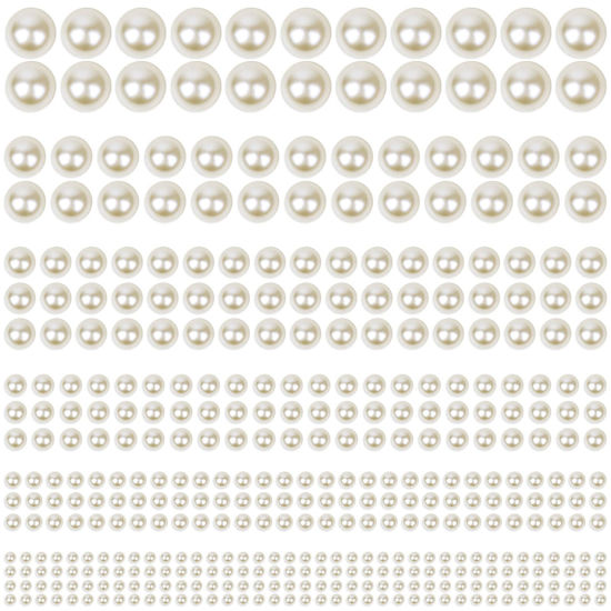 Picture of 1980Pcs Self Adhesive Pearl Stickers, Shynek Pearls Sticker Gems for Hair, Face, Makeup, Eye, Nail, Crafts, Assorted Sizes