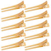 Picture of Wobe 1.8" Hairdressing Double Prong Curl Clips, 50pcs Metal Alligator Clips Hairpins for Hair Bow Great Pin Curl Clip, Styling Clips for Hair Salon, Barber (Gold)