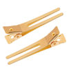 Picture of Wobe 1.8" Hairdressing Double Prong Curl Clips, 50pcs Metal Alligator Clips Hairpins for Hair Bow Great Pin Curl Clip, Styling Clips for Hair Salon, Barber (Gold)