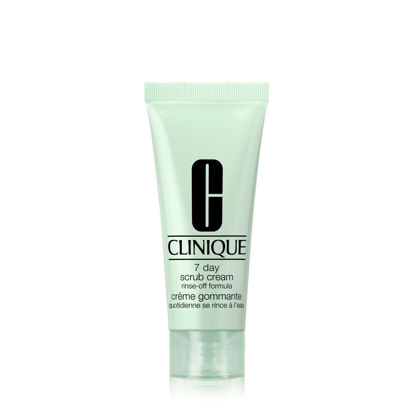 Picture of Clinique 7 Day Daily Gentle Face Exfoliator Lightweight Scrub Cream With Silica For All Skin Types, Mini Travel Size, 0.5 Fl Oz