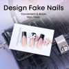 Picture of Black French Tip Press on Nails Long Square Fake Nails with 3D Bow Designs Glossy Acrylic Nails Full Cover Glue on Nails for Women Manicure Nails Decoration 24Pcs