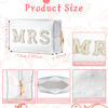 Picture of Bride Makeup Bag, Bride Patch MRS Cosmetic Bag, Pearl Rhinestone Letter Toiletry Bag, Wedding Bag, Portable PU Leather Waterproof Zipper Pouch, Bride Gift, Bridal Shower Gift, Engagement Gift