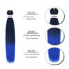 Picture of Liang Dian Pre Stretched Braiding Hair Ombre 30 Inch 8 Packs Synthetic Crochet Braids Hot Water Setting Professional Soft Yaki Texture Synthetic Hair Extensions(30 Inch 1B/Blue)