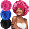 Picture of 3PCS Extra Large Satin Bonnets for Sleeping, Hair Bonnets for Black Women Braids Curly Hair, G