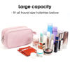 Picture of Narwey Travel Toiletry Bag for Women Traveling Dopp Kit Makeup Bag Organizer for Toiletries Accessories Cosmetics (Pink)