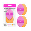 Picture of Real Techniques Miracle 2-In-1 Powder Puff 2 Pack, Dual-Sided, Full Size Makeup Blending Puff, Reversible Elastic Band, Makeup Sponge & Powder Puff, For Liquid, Cream & Powder Products, Crulety-Free