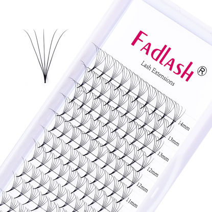 Picture of Eyelash Extensions Premade Fans Eyelash Extensions C CC D DD Curl Pointy Tip Pre Fan Eyelashes Premade Lash Extension Fans Volume Lash Extensions Pre Made Volume Lashes (5D-0.07D, 10mm)