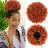 Picture of rosmile Afro Puff Drawstring Ponytail Extension for Black Women, Premium Dark Orange 80 Gram Short Synthetic Afro Puff Ponytail for Natural Hair, Clip On Kinky Drawstring Curly Ponytail Bun