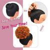 Picture of rosmile Afro Puff Drawstring Ponytail Extension for Black Women, Premium Dark Orange 80 Gram Short Synthetic Afro Puff Ponytail for Natural Hair, Clip On Kinky Drawstring Curly Ponytail Bun