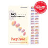 Picture of Heyhae Semi Cured Gel Nail Strips | Sun Cured Gel Nail Wraps No LED Lamp Needed Easy Apply & Remove | Includes 28 Strips, 1 Prep Pad, 1 Nail File & 1 Wooden Stick - Hey, Sunset Drive?