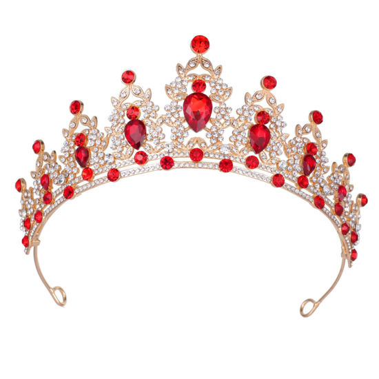 Picture of Kamirola - Queen Crown and Tiaras Princess Crown for Women and Girls Crystal Headbands for Bridal, Princess for Wedding and Party（01） (Gold Red)