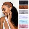 Picture of XTREND 6 Pcs Women's Headbands Twisted Cross Elastic Headbands Yoga Workout Headbands Non-Slip Sweat Soft Headbands Solid Color Simple Versatile Hair Accessory Headbands