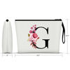 Picture of Vavabox A-Z Personalized Makeup Bag,Birthday Gifts for Women Mom,Gifts for Best Friend,Bride Bridesmaid Cosmetic bag (G, White)