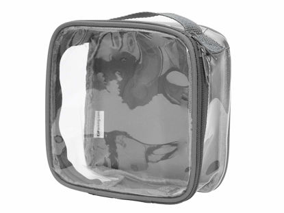 Picture of EzPacking Clear TSA Approved 3-1-1 Travel Toiletry Bag for Carry On/Quart Size Transparent Liquids Pouch for Airport Security/Reusable See Through Vinyl & PVC Plastic Organizer Men Women (Gray)
