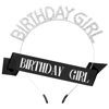 Picture of Birthday Sash Birthday Crown for Women, Birthday Girl Sash, Birthday Girl Crown, Black Birthday Sash and Crown Rhinestone Headband Set, Happy Birthday Girl Princess Tiara Sash Accessories Gifts