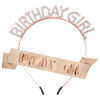 Picture of Birthday Crown Birthday Sash for Women, Birthday Girl Sash, Birthday Girl Crown, Glitter Rose Gold Birthday Sash and Crown Rhinestone Headband Set, Happy Birthday Girl Princess Tiara Sash Accessories