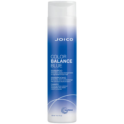 Picture of Joico Color Balance Blue Shampoo | For Lightened Brown Hair | Eliminate Brassy Orange Tones | Boost Color Vibrancy & Shine | UV Protection | With Rosehip Oil & Green Tea Extract | 10.1 Fl Oz