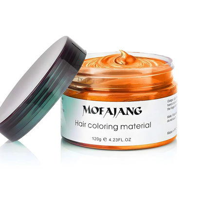 Picture of Temporary Hair Color Wax,Hair Spray Color, Hair Wax Color 4.23 oz, Easy Washout Temporary Hair Dye for Halloween,Cosplay, Party (Orange, 4.23)